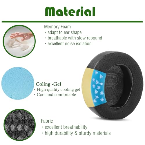 Replacement Earpads Cushion Compatible with AW510H AW310H 7.1 PC Gaming Headset, Cooling Gel and Memory Foam Ear Pads