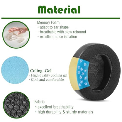 Replacement Earpads Cushion Compatible with AW510H AW310H 7.1 PC Gaming Headset, Cooling Gel and Memory Foam Ear Pads