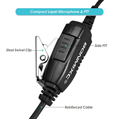 2-Pack Walkie Talkie Earpiece with Mic 2.5mm/3.5mm 2-Pin for Motorola Radio | Two Way Radio Headset with PTT