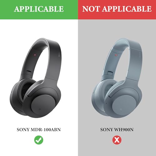 Geekria Protein Leather Headband Pad Compatible with Sony MDR-100ABN Headphones Replacement Band, Headset Head Top Cushion Cover Repair Part (Black) - color: Black