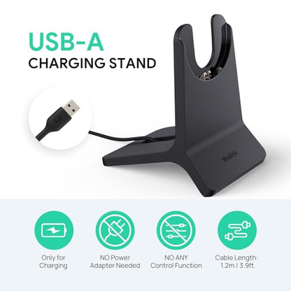 Yealink BH70 Mono Wireless Headset with Charging Stand, Teams Certified Bluetooth Headphone with Mic for Work, up to 35h Talk Time, 91g All-Day Comfort Perfect for Open Office Hybrid Work