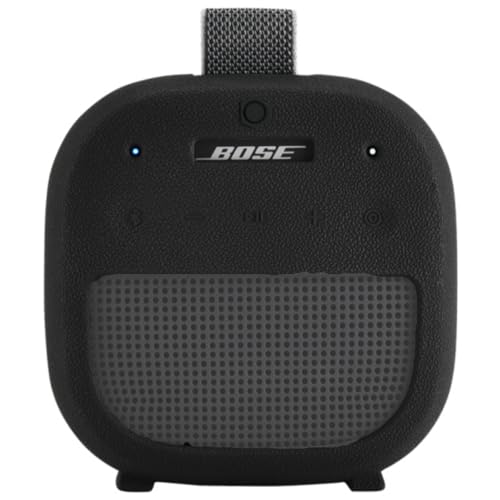 Silicone Case Sleeve for Bose SoundLink Micro 2nd Gen,Protective Case for Bose SoundLink Micro 2,with Carabiner (Black) - color: black