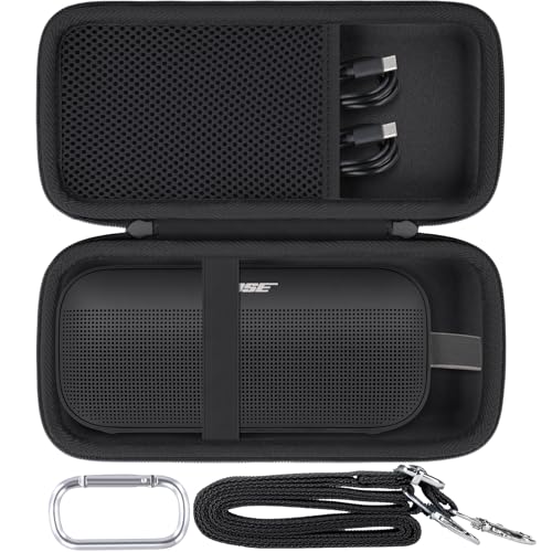Case for Bose SoundLink Flex 2nd Gen/SoundLink Flex Bluetooth Speaker | Protective Storage Box, Portable Carrying Box, Smooth Zipper, Zippered Closure, Travel-ready, Black Case - color: Black