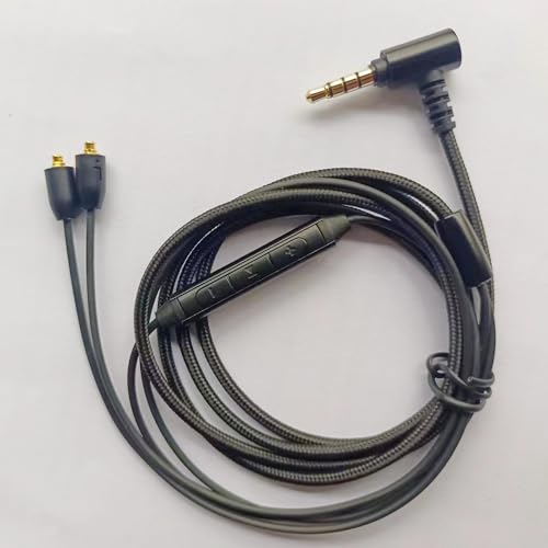 Earphone Replacement Cable,MMCX Connector Compatible for Shure SE846 SE535 SE215 SE315 SE425 UE900s LZ A4 A5 TIN T2 PRO T3 Plus W30 W40 4.2ft(3.5mm w/mic)