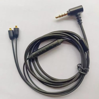 Earphone Replacement Cable,MMCX Connector Compatible for Shure SE846 SE535 SE215 SE315 SE425 UE900s LZ A4 A5 TIN T2 PRO T3 Plus W30 W40 4.2ft(3.5mm w/mic)