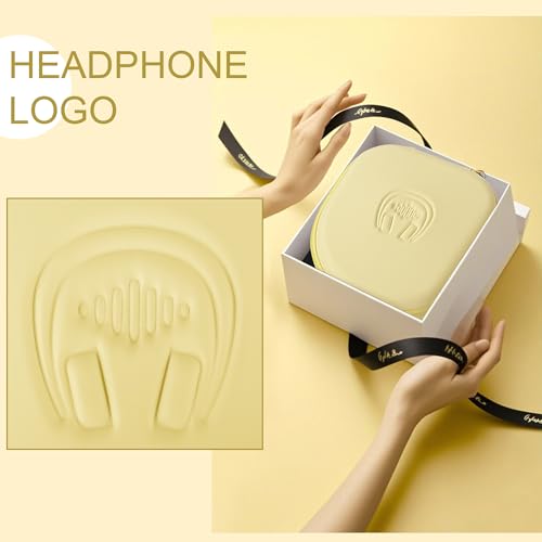 Hard Headphone Case for Sony WH-CH520 / JBL Tune Live 670NC, Yellow | Protective Carring Storage Case for Over-Ear Headphones, with Handle Strap & Mesh Pocket - color: YELLOW