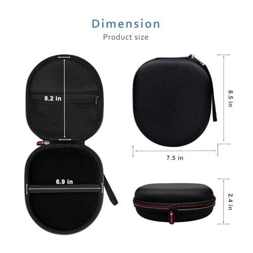 Headphone Headset Case Compatible with TALIX H30/JBL/JLAB/Sony/Soundcore by Anker/BERIBES/KVIDIO Wireless On-Ear Headphones, Black - color: Black