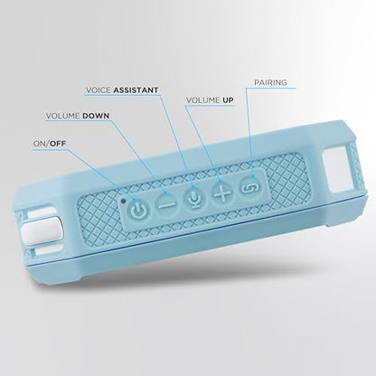 Altec Lansing Portable Bluetooth Speaker HYDRAMINI 2.0, IP67 Waterproof, Portable, 12h Playtime, Wireless Pairing, USB-C Quick Charge, Magnetic Bluetooth Speaker, Voice Assistant Integration - color: Aqua/White