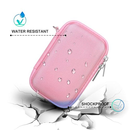 BOVKE Carrying Case Compatible with JBL Go 4 Portable Bluetooth Wireless Speaker, Extra Mesh Pocket for Charging Cables and Accessories, Pink - color: Pink