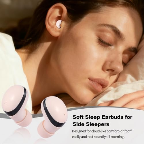 Air 10 Mini Wireless Sleep Earbuds with LED Display & Charging Case — 42 dB Noise Cancellation, Ultra-Mini & Invisible Fit,Ultra-Light 2.3 g Each,Side-Sleeper Comfort, 25H Playtime (Skin) - color: skin