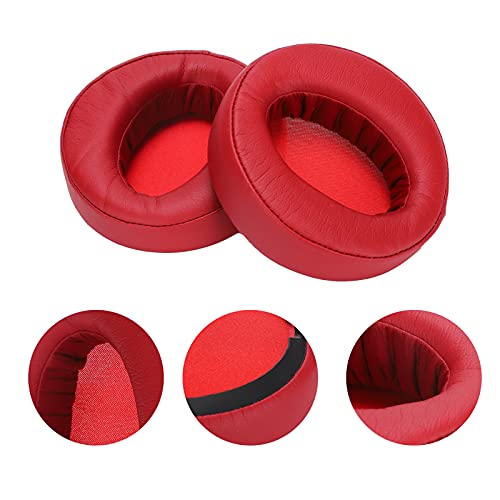 Replacement Ear Pads Cushion for Headset Headphone, Red Earpads with Soft Foam, Comfortable Fit Compatible with Most Over Ear Headphones - color: Red