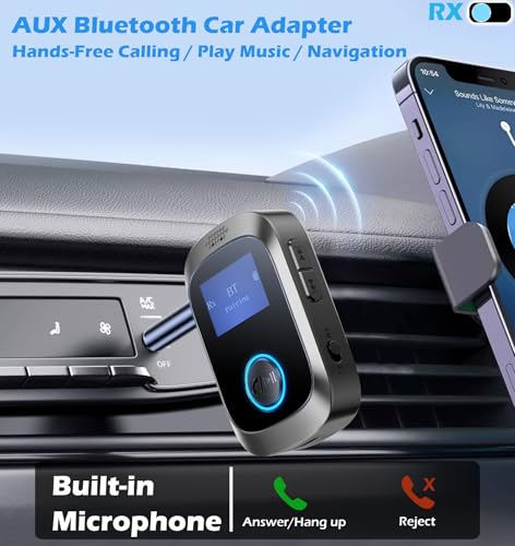 KAIY Bluetooth Adapter for Airplane Headphones | Bluetooth Transmitter for TV/PC/Gym, Bluetooth Receiver for Stereo Receiver, Wireless 3.5mm AUX Adapter for Car Music