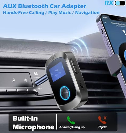 KAIY Bluetooth Adapter for Airplane Headphones | Bluetooth Transmitter for TV/PC/Gym, Bluetooth Receiver for Stereo Receiver, Wireless 3.5mm AUX Adapter for Car Music