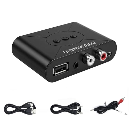 Bluetooth 5.3 Audio Receiver Wireless Audio Receiver RCA Adapter for Stereo | Supports USB Flash Drive/ NFC One Key Connect/ Car Speakers/Wireless Headphones Receiving Mode for Bluetooth Devices
