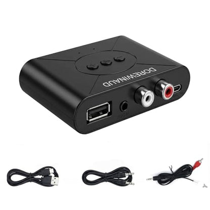Bluetooth 5.3 Audio Receiver Wireless Audio Receiver RCA Adapter for Stereo | Supports USB Flash Drive/ NFC One Key Connect/ Car Speakers/Wireless Headphones Receiving Mode for Bluetooth Devices