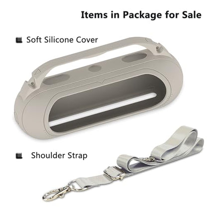 Silicone Cover Case Compatible with Beats Pill 2024 Bluetooth Speaker | Accessories for Beats Pill Speaker Protective Case with Handle, Shockproof and Anti-Scratch Cover (Grey) - color: Grey