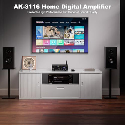 Facmogu AK-3116 HiFi Stereo Amplifier, Bluetooth 5.3 200W Dual TPA3116