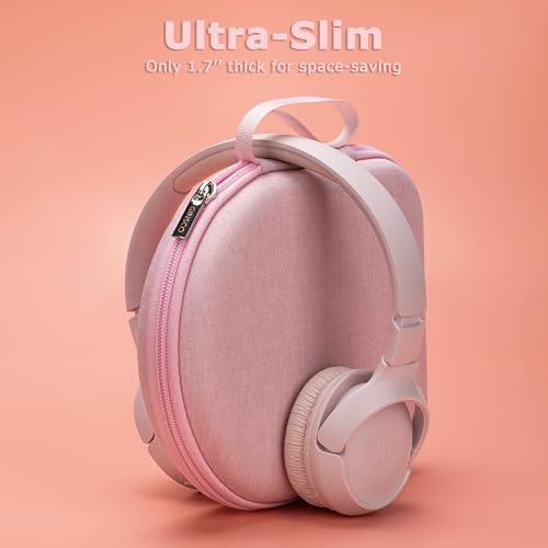 Ginsco Case Compatible with JBL Tune 510BT/520BT/500BT, Compatiblewith Sony WH-CH520/510, Ultra-Slim Hard Shell Headphone Case for On Ear Headphones (Pink) - color: Pink