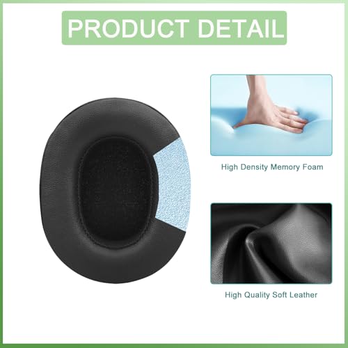 Replacement Earpads for Skullcandy Crusher EVO Headphones,Compatibel Crusher EVO Replacement Ear Pads,Upgraded Ear Covers with Soft Protein Leather,Optimized Noise Isolation Memory Foam (Black) - color: Black
