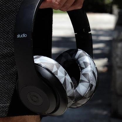WC PadZ Studio 2 & 3 - Ear Pads for Beats Studio 2, 3 Wired & Wireless | Made by Wicked Cushions | Does NOT Fit Beats Solo (B0501, B0500). PU Leather, Enhanced Foam & Stronger Adhesive | Geo Grey - color: Geo Grey