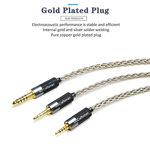 3.5mm Stereo Male to 4.4mm Balanced Female Portable Headphone Adapter Cable 6N Single Crystal Silver Headphone Jack Convert Cable for Audio Players with 3.5mm Ports