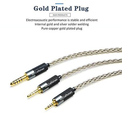 3.5mm Stereo Male to 4.4mm Balanced Female Portable Headphone Adapter Cable 6N Single Crystal Silver Headphone Jack Convert Cable for Audio Players with 3.5mm Ports