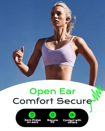DEMICEA Open Ear Sport Headphones, Wireless Bone Conduction Earphones, Built-in 32GB MP3,with Mic, IP68, Sweat & Water Resistant, Up to 8 Hours Battery, Bluetooth 5.3,for Running,Swimming,Workouts - color: Black Red