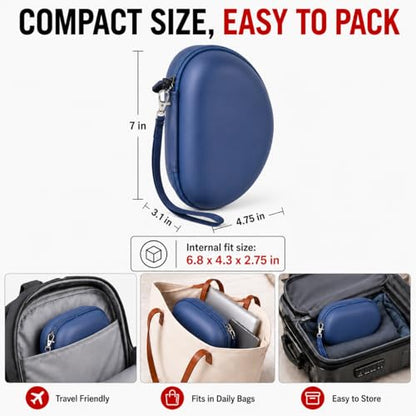 COMECASE Case for Beats Solo 4/Studio Pro Headphones with Mesh Pocket | Water-Resistant Hard Shell, Mesh Pocket for Cables, Travel Storage, Fits Solo 2/3, Solo Pro and Studio3, Slate Blue, Bag Only - color: Blue