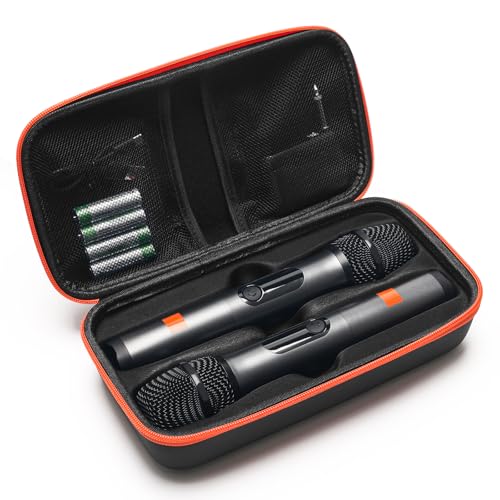 Wireless Microphone Case for 2 JBL Mics, EVA Travel Case | Stores Receivers, Cable and AA Batteries for Party and Karaoke Use