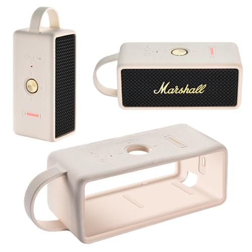 Silicone Case for Marshall EMBERTON III Portable Bluetooth Speaker,Soft Silicone Protective Case Compatible with Marshall EMBERTON III Portable Bluetooth Speaker (White) - color: White