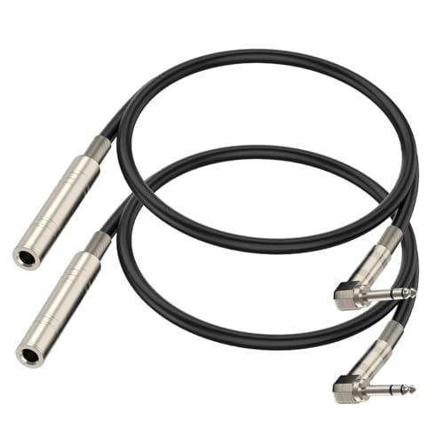 Right Angle 6.35mm TS to XLR Female, 1/4" TRS to XLR 3Pin Female,for Speakers, Stage, DJ and More,Right Angle 6.35mm TRS Stereo Male to Female Audio Cable,(3.3 FT 2Pack) - style: Right Angle 6.35mm TRS Stereo Male to Female Audio Cable,(3.3 FT 2Pack)