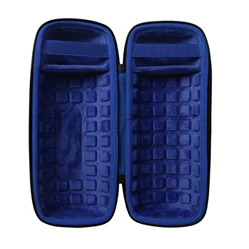 co2CREA Hard Travel Case for JBL Charge 5/4 Speaker, Black+Royal Blue | Portable Travel Bag Replacement with Custom Molded Interior and Handle, Shockproof EVA Shell and Soft Lining - color: Outside Black and Inside Royal Blue