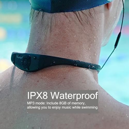 Tayogo W18 Swimming Headphones, IPX8 Waterproof Earbuds for Swimming with 32GB MP3 Player, Bluetooth 5.4, FM Radio & T6 Receiving Mode, in-Ear Underwater Headphones for Lap Swimming - color: BK