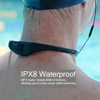 Tayogo W18 Swimming Headphones, IPX8 Waterproof Earbuds for Swimming with 32GB MP3 Player, Bluetooth 5.4, FM Radio & T6 Receiving Mode, in-Ear Underwater Headphones for Lap Swimming - color: BK