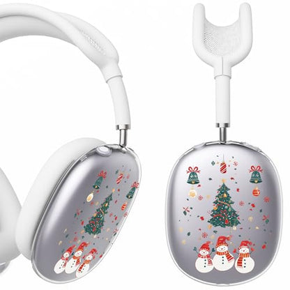 for AirPods Max 2/1 Headphones Christmas Tree Ear Covers | Cute Snowman Clear Ear Cups Cover | White Silicone Ear Pad Case Headband Cover for Apple AirPods Max 2/1 (2026/2024/2020) - color: Snowman I/White