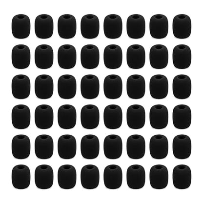 40 Pack Microphone Windscreen Foam Covers, Black Mic Foam Covers for Lavalier Microphones, Headset Mic Covers, Small Microphone Sponge Wind Covers for Noise Reduction and Dust Protection