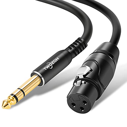 Twozoh XLR Female to 1/4 Inch (6.35mm) TRS Cable, Quarter Inch Jack Balanced to XLR Microphone Cable 6.6FT (Profesional/HiFi) - color: Female 1-PACK, size: 6.6FT