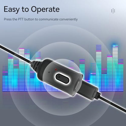 Retevis AI Active Noise Cancellation Walkie Talkie Earpiece, Rechargeable | for RT22/RT21/RT68/H777, Compatible with Pxton, Baofeng, Kenwood Walkie Talkie, Two Way Radio Earpiece, Nightclub(1 Pack) - style: Noise Reduction and 50mAh battery