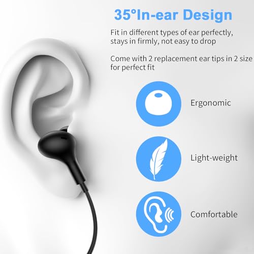 USB Earbuds with Microphone for PC Laptop,Wired USBA Headset,Black | in Ear Buds Noise Isolating Light Laptop Earphones,Headphones with Mic for Dell HP Computer PC Office Zoom Work Gaming School - color: Black