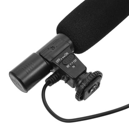 UKCOCO Interview Microphone for Camera, 3v Portable Video Microphone Black