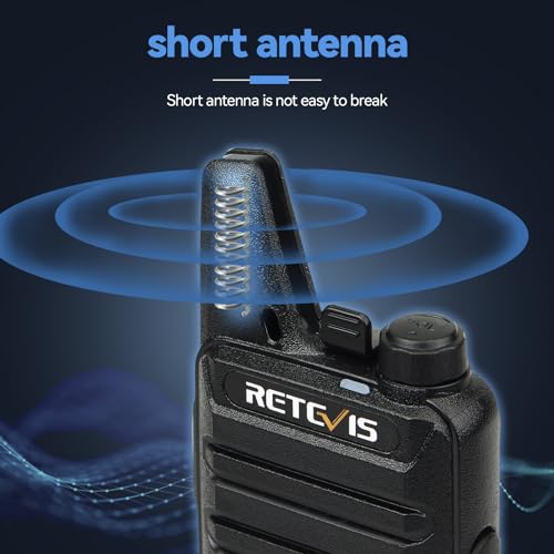 Retevis RT22 Walkie Talkies Long Range Rechargeable with Earpiece (2 Pack) - color: Black