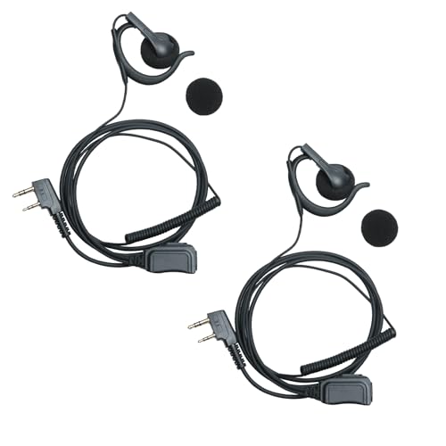 Walkie Talkie Earpiece with PTT Mic 2-Pin K-Type Headset Compatible with Baofeng UV-5R UV82 UV82HP BF-F8HP BF-888S Retc RT21 RT22 RT68 H777S Kenwood NX-1300 TK-3140 Two Way Radios,2 PCS ﻿