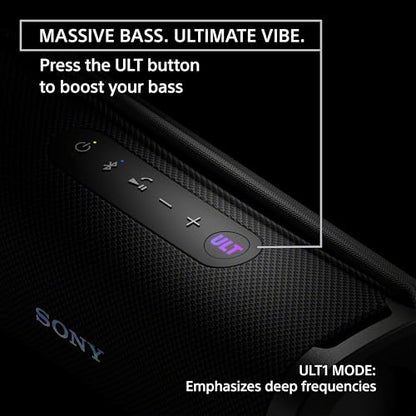 Sony ULT Field 1 Wireless Bluetooth Portable Waterproof Speaker, Black | 12 Hr Battery, IP67 Rated Waterproof, Dustproof, Shockproof Rustproof, Detachable Strap, Hands-free Calling, Enhanced Bass - color: Black, style: ULT Field 1