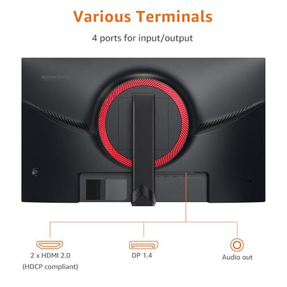 Amazon Basics 27 inch Gaming Monitor, FHD 1080P, 165Hz, VESA Compatible, Adaptive sync, 1ms Response, Black - size: 27", style: 165Hz