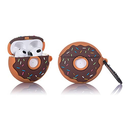 (2Pack+Cleaner Pen) XMBYGY Case for Apple AirPods 3rd Generation Wireless Earbuds with Cleaning Pen Kit, Silicone Cute Charging Case Shockproof Protective Cover and Carabiner for AirPods 3 (FTJ+TTQ) - color: FTJ+TTQ