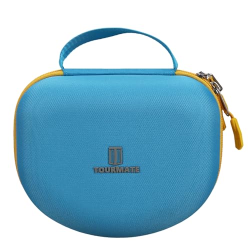 Tourmate Hard Travel Case for Riwbox CT-7 / CT-7S Cat Ear LED Light Kids Wireless Headphones, Protective Carrying Storage Bag（Box for Sale） (Blue&Yellow) - color: Blue&Yellow