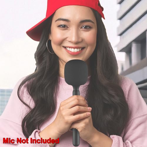 Mic Holder for DJI Mic 1/2, Interview Microphone Handle for Rode Wireless GO I/II/ME/Pro, Wireless Lavalier Microphone Handheld Adapter Mount with Foam Cover for Hollyland Lark M1