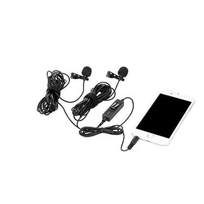 Saramonic LavMicro 2M | Dual Lavalier Microphones for Cameras, Smartphones, Tablets, Recorders, Mixers, & More - size: 2x 3.5mm TRS/TRRS Output