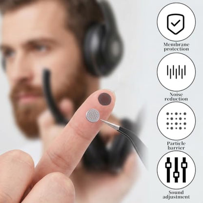 120 PCS Earbud Dust Filter Mesh Replacement with Tweezers, Earphones Dusts Proof Microphone Mesh Replacement in Ear Headphone Dusts Filter Anti-Dust and Sweat-Resistant for Wireless Earbuds（4.0mm）