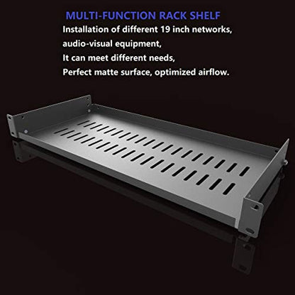 2 Pack of 1U Vented Cantilever Server Rack Mount Shelf 8" D | Disassembled Universal Rack Tray 8" Depth for 19" Network Cabinet or Equipment Rack (8V2PC) - size: 8V2PC